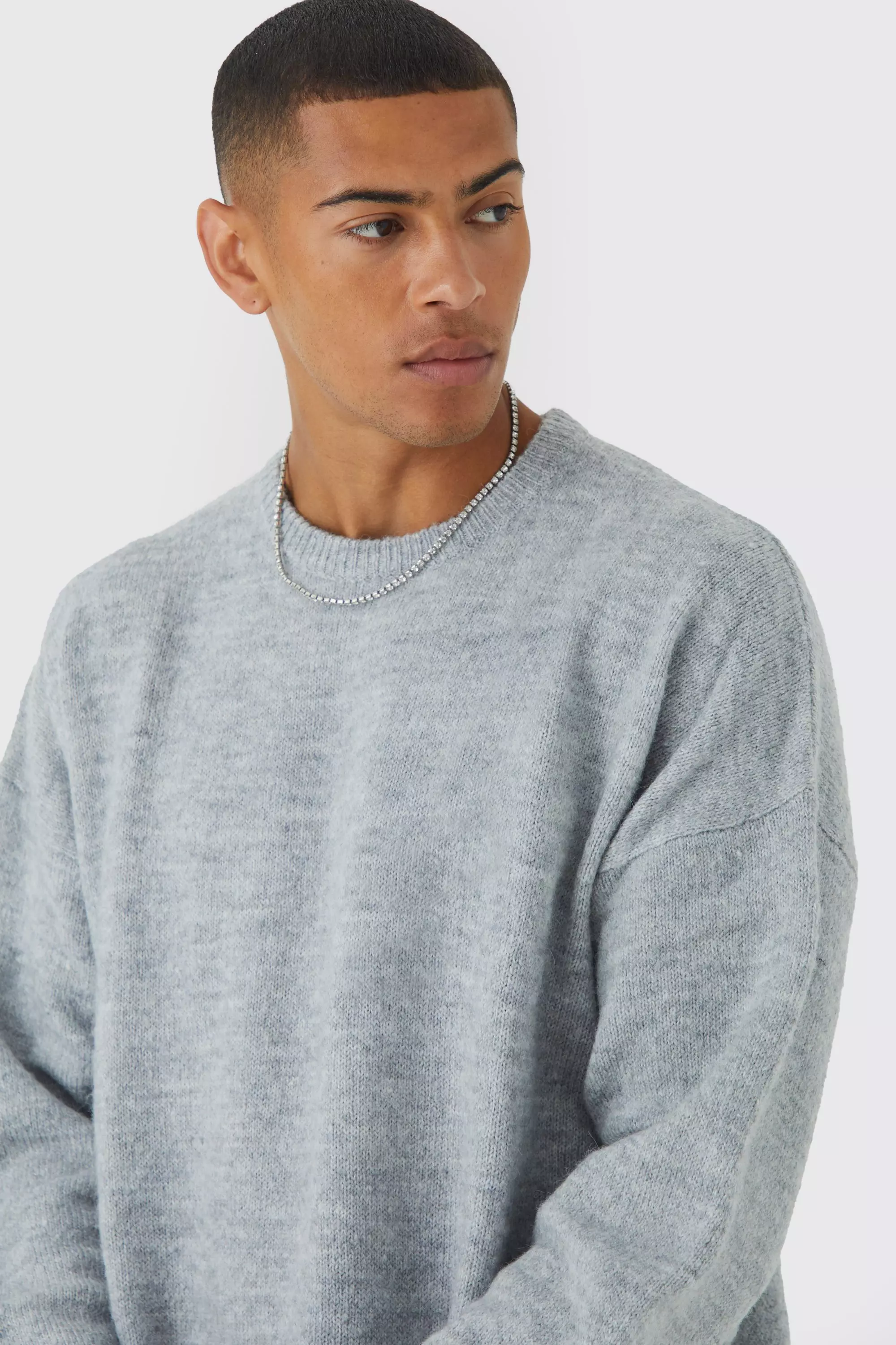 Grey baggy jumper best sale